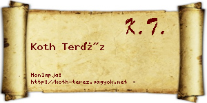 Koth Teréz névjegykártya